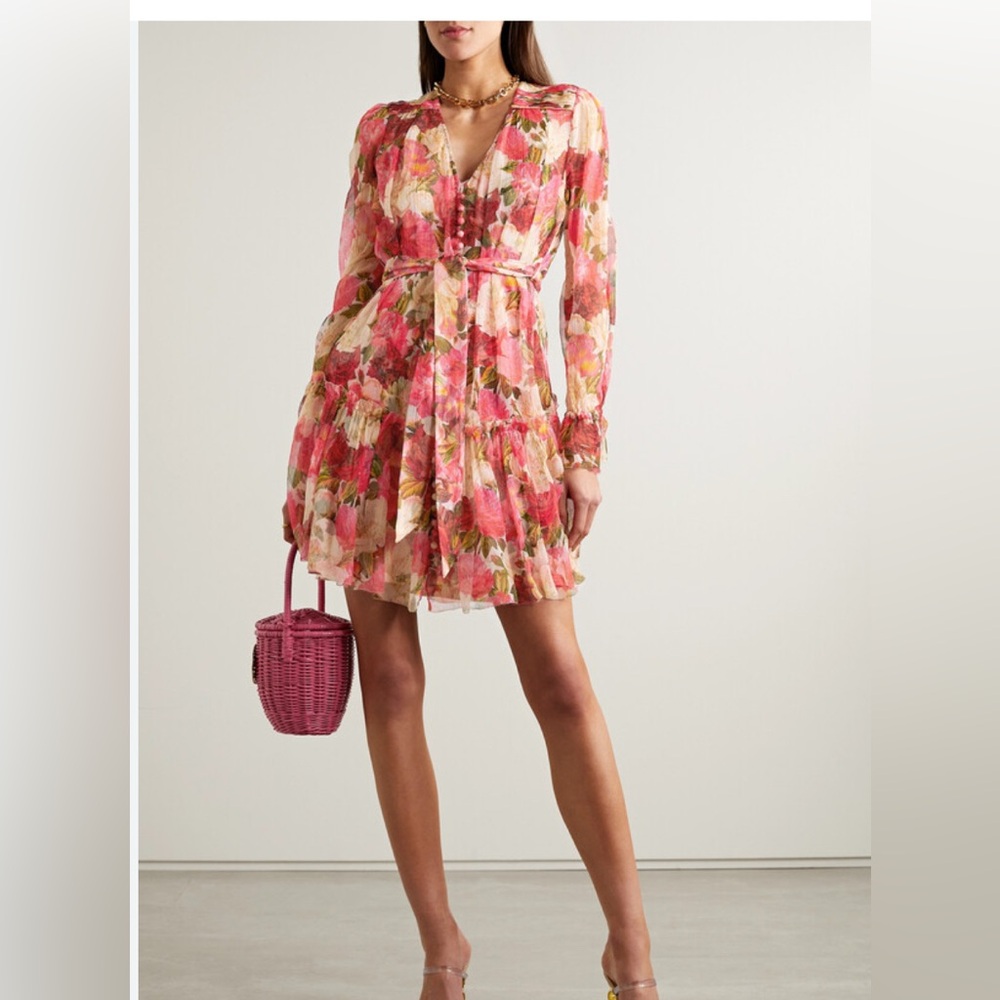Zimmermann Wonderland Silk Print Mini Dress - Size 1 NWT